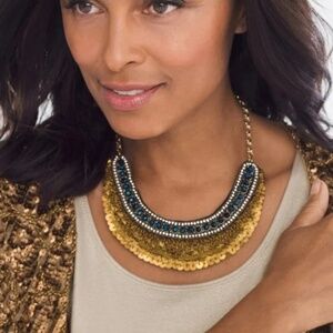 Chicos Contessa Necklace with Gold Sequins